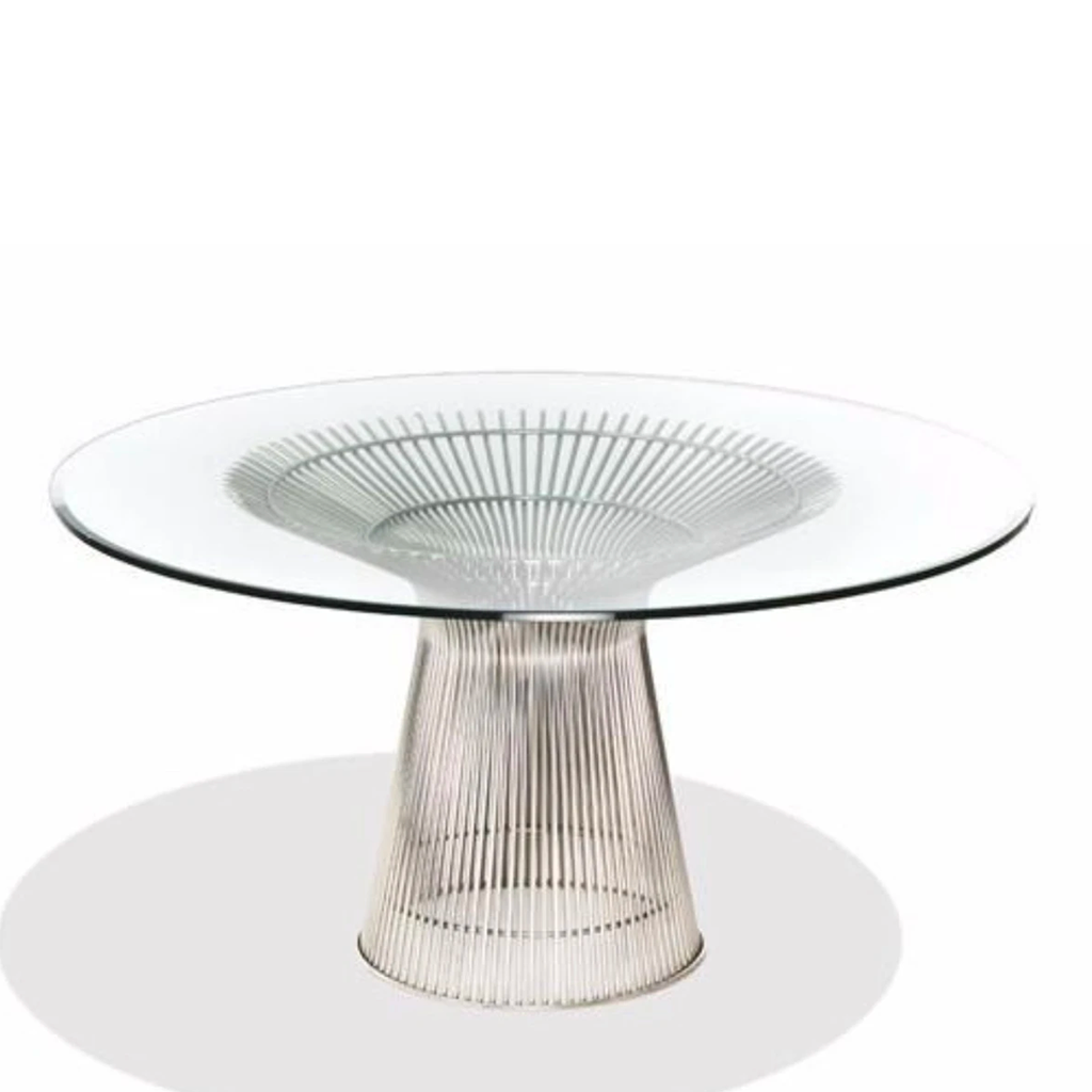 Warren Platner Style Dining Table (Glass/Stainless)