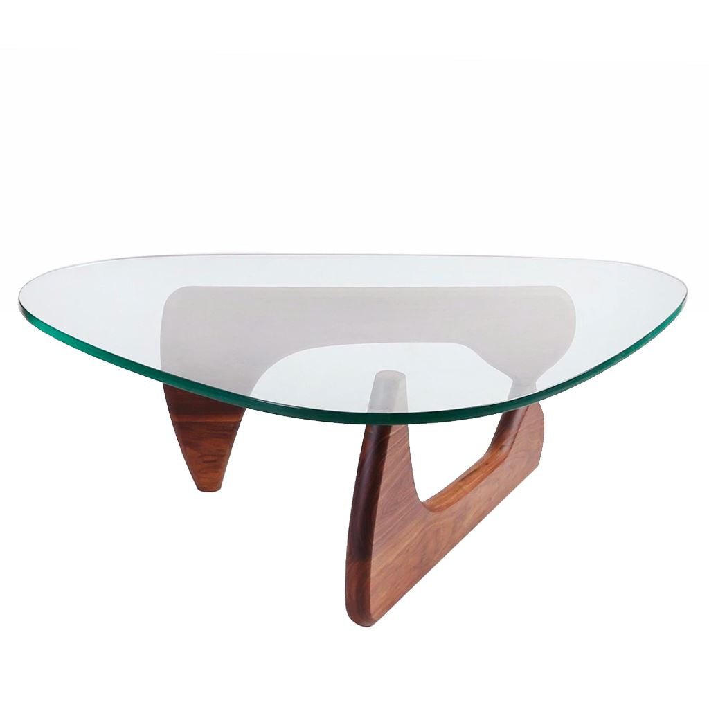 Noguchi Style Coffee Table (Glass/Solid Ash Frame)