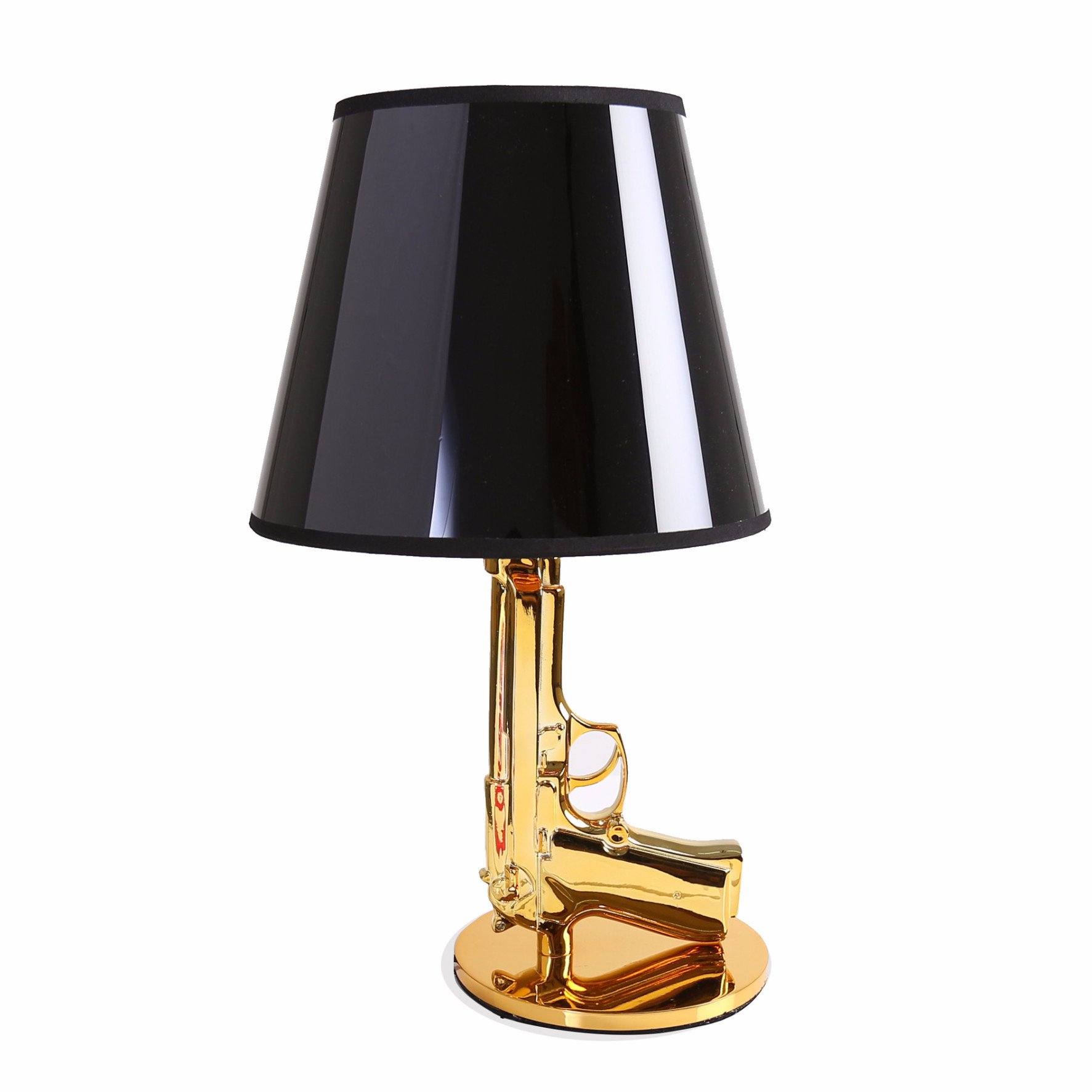 Philippe Starck Style Gun Table Lamp (Black / Gold) - Nathan Rhodes Design