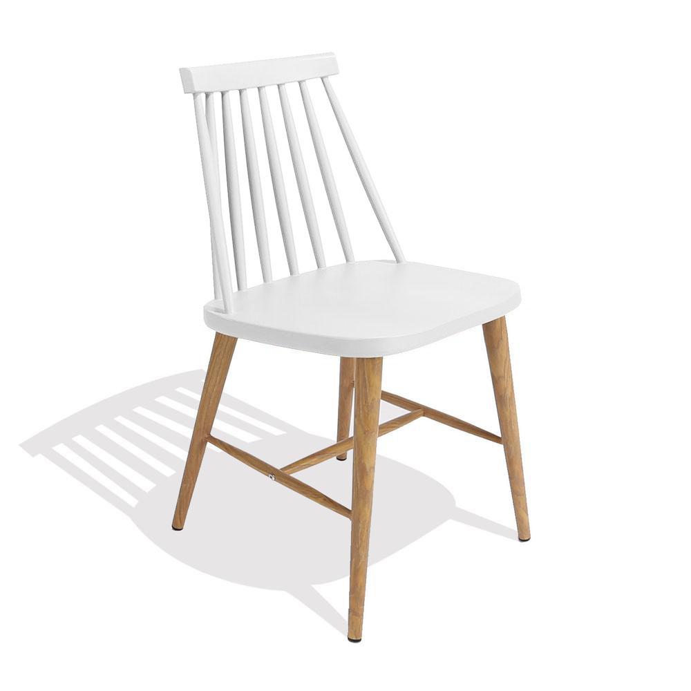 Nordic Chair (White / Wood Metal Frame) - Nathan Rhodes Design