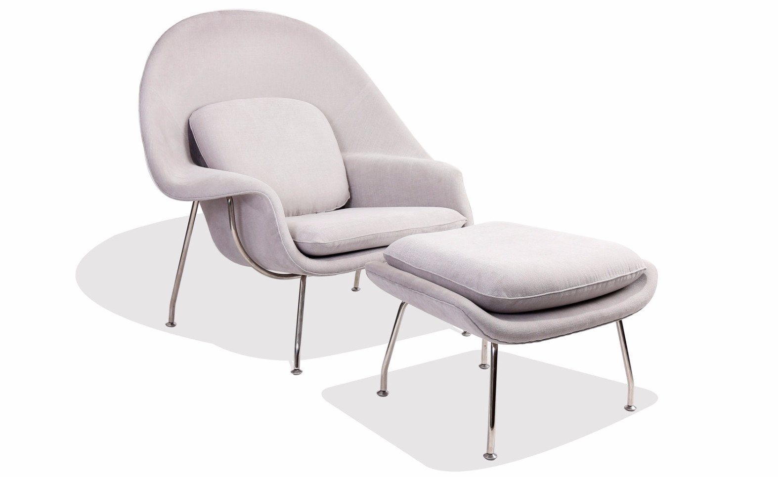 Womb Chair & Ottoman Set (Dark Grey Fabric) - Nathan Rhodes Design