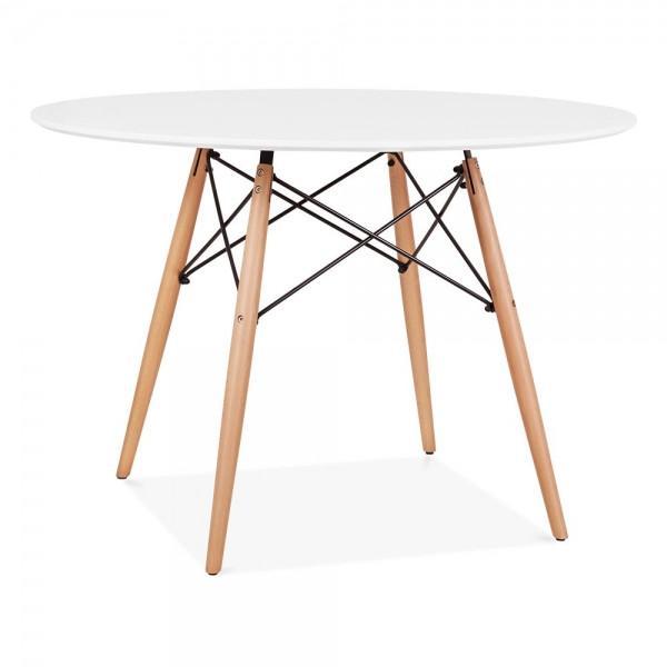 Eames Style DSW Table 80 cm (White / Natural Frame) - Nathan Rhodes Design