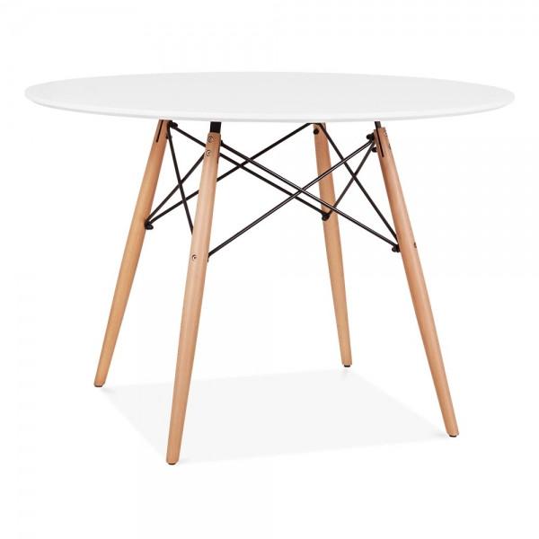 Eames Style DSW Table 100cm (White / Natural Frame) - Nathan Rhodes Design