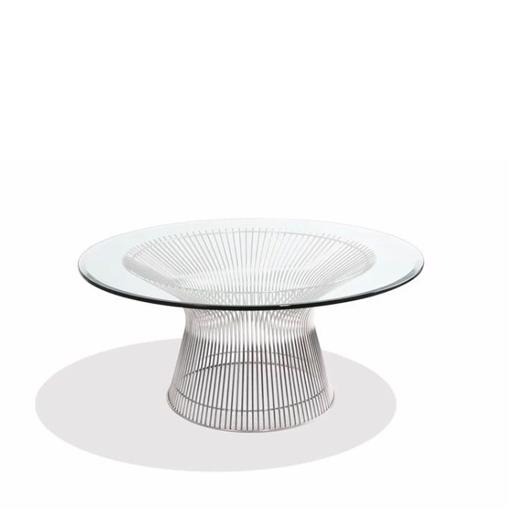 Warren Platner Style Coffee Table (Glass/Stainless)