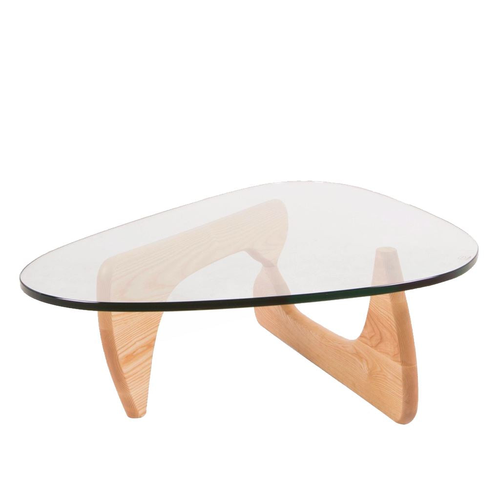 Noguchi Style Coffee Table (Glass/Solid Ash Frame)