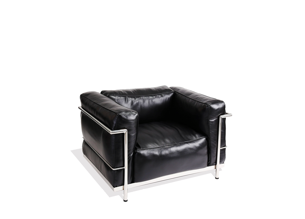 Le Corbusier Style Grand Comfort LC3 1 Seater