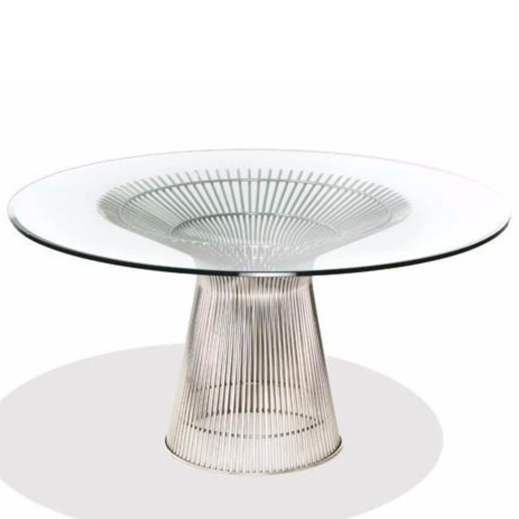 Warren Platner Style Dining Table (Glass/Stainless)