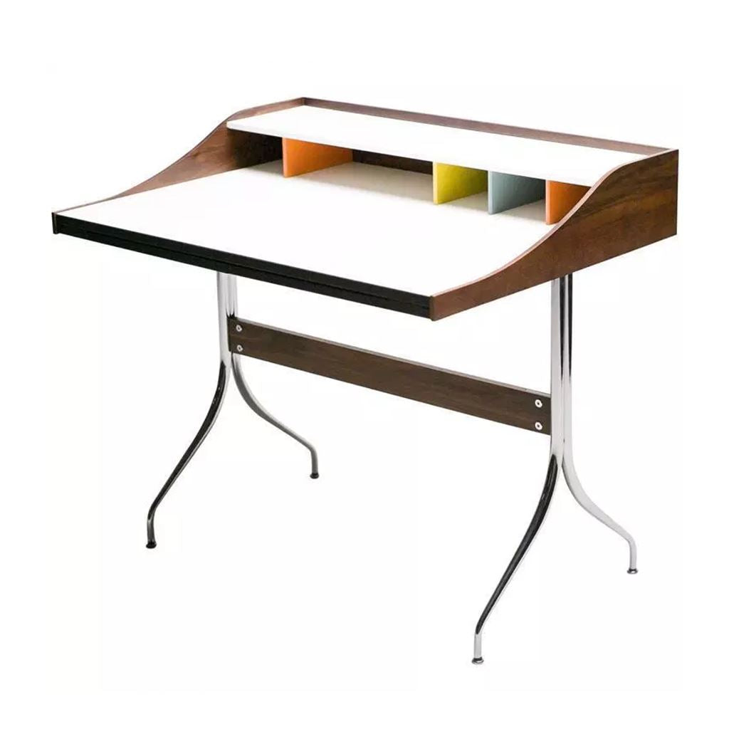 George Nelson Style Swag Leg Desk (Walnut)