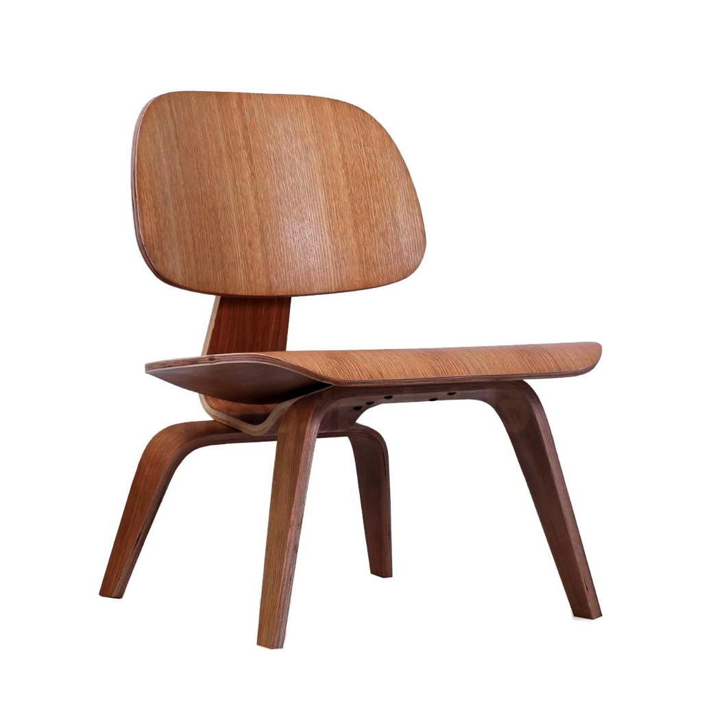 Eames Style LCW Molded Plywood Lounge Chair (Walnut)