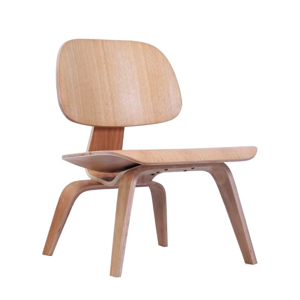 Eames Style LCW Molded Plywood Lounge Chair (Oak)