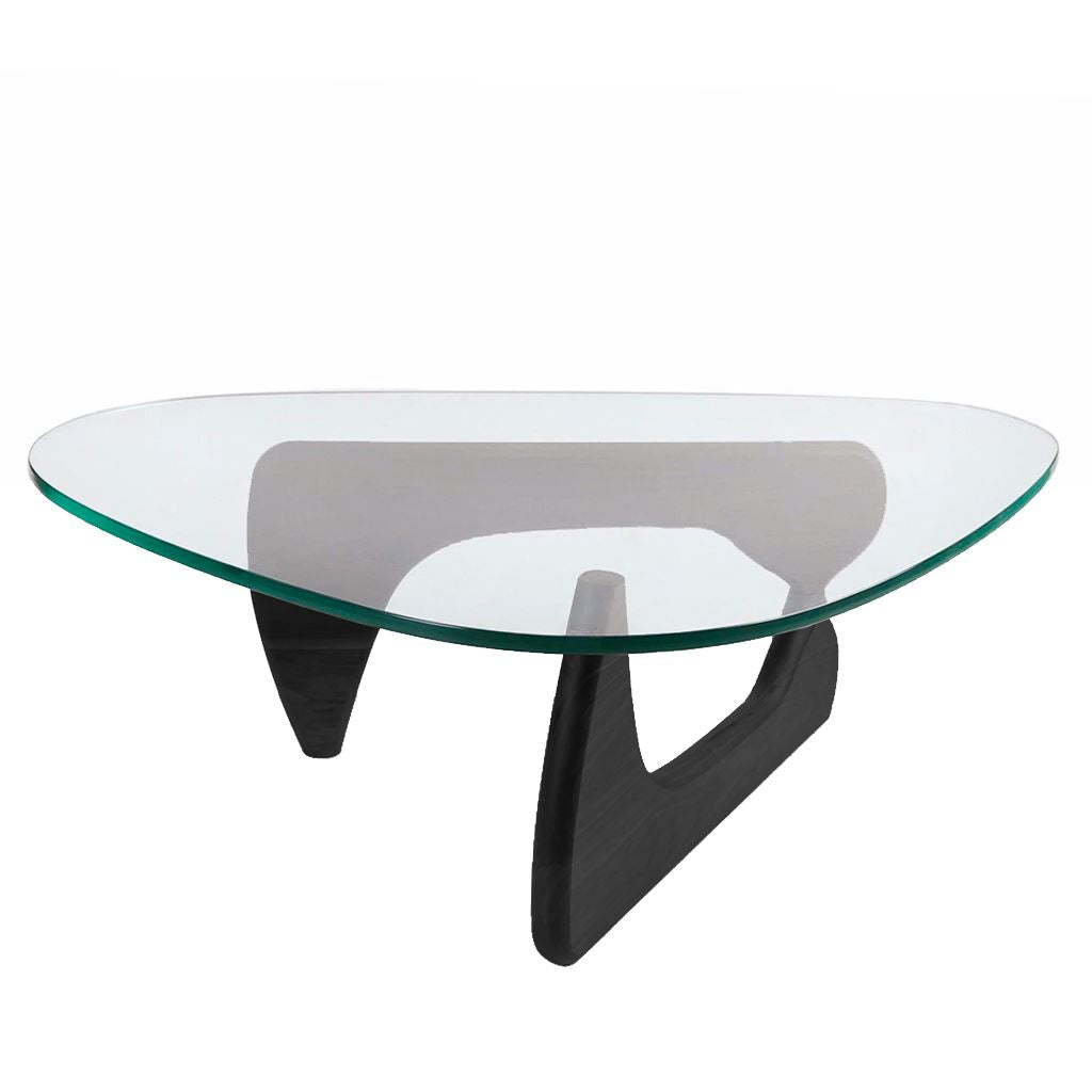 Noguchi Style Coffee Table (Glass/Solid Ash Frame)