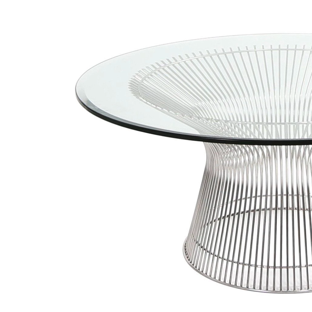 Warren Platner Style Coffee Table (Glass/Stainless)