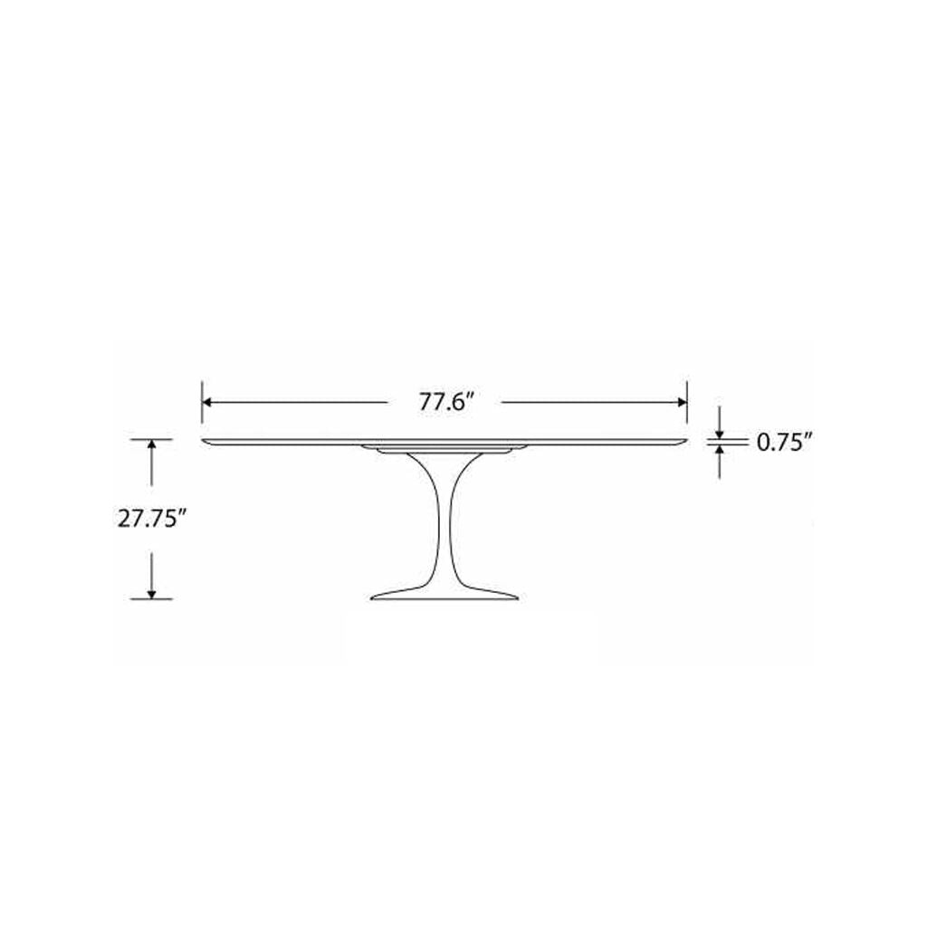 Eero Saarinen Oval Tulip Dining Table Style L196 cm (Italian Marble)