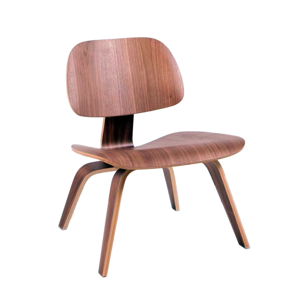 Eames Style LCW Molded Plywood Lounge Chair (Walnut)