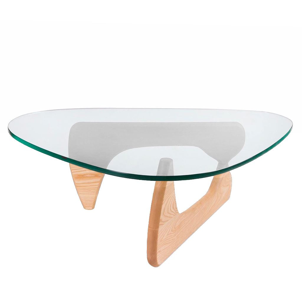 Noguchi Style Coffee Table (Glass/Solid Ash Frame)