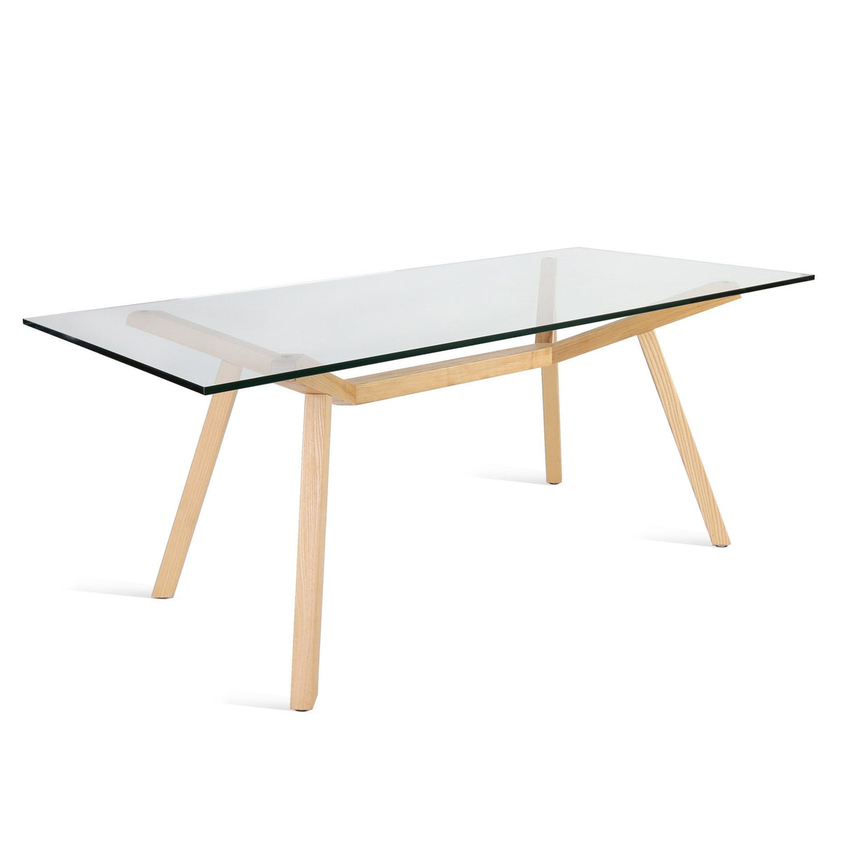 Sean Dix Style Forte Dining Table 180cm (Glass / Natural Ash Frame) - Nathan Rhodes Design