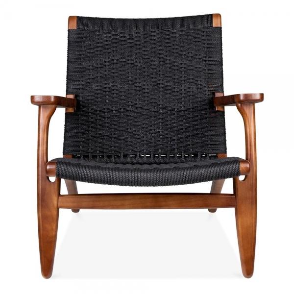 Wegner Style CH25 Chair (Black Cord / Ash Stained in Walnut Frame) - Nathan Rhodes Design