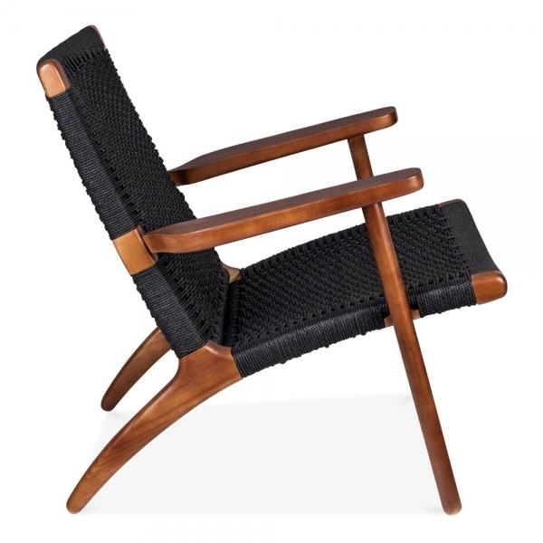 Wegner Style CH25 Chair (Black Cord / Ash Stained in Walnut Frame) - Nathan Rhodes Design