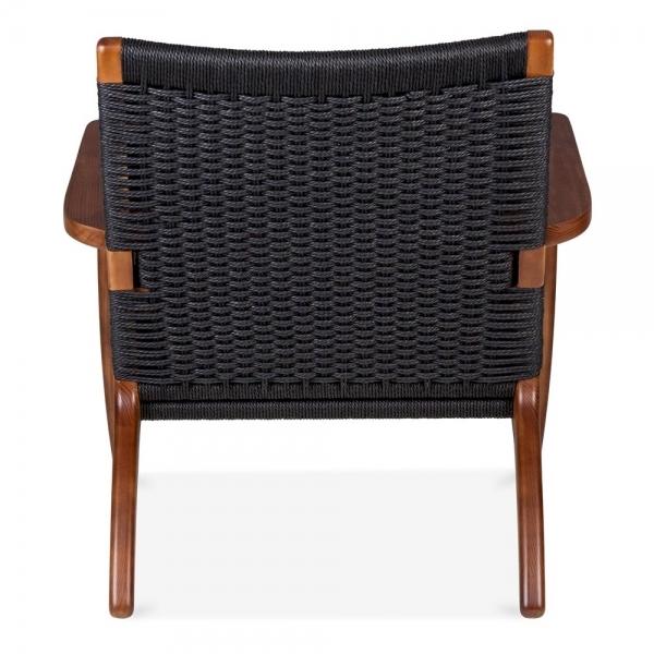 Wegner Style CH25 Chair (Black Cord / Ash Stained in Walnut Frame) - Nathan Rhodes Design