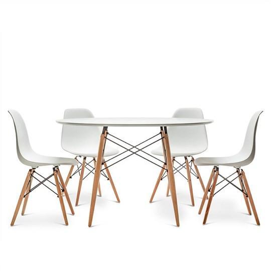 Eames Style DSW Table 80 cm (White / Natural Frame) - Nathan Rhodes Design