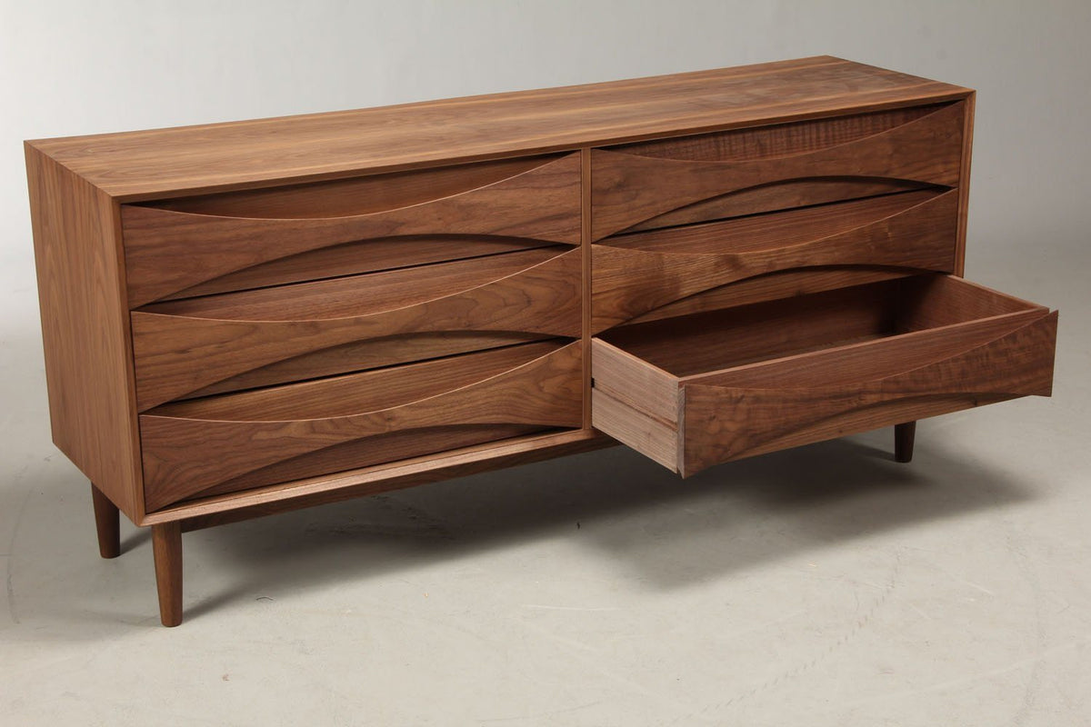 Arne Vodder Style Six Drawers Sideboard (Walnut) W160cm - Nathan Rhodes Design