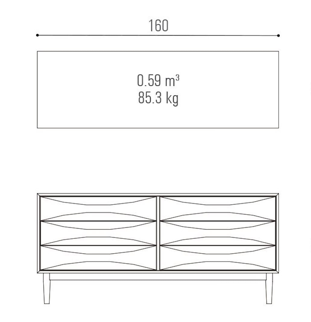 Arne Vodder Style Six Drawers Sideboard (Walnut) W160cm - Nathan Rhodes Design