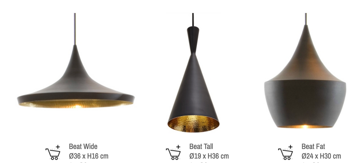 Tom Dixon Style Tall Beat Shade Pendant