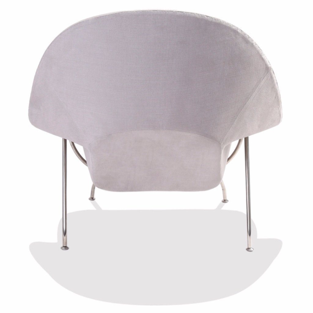 Womb Chair &amp; Ottoman Set (Dark Grey Fabric) - Nathan Rhodes Design