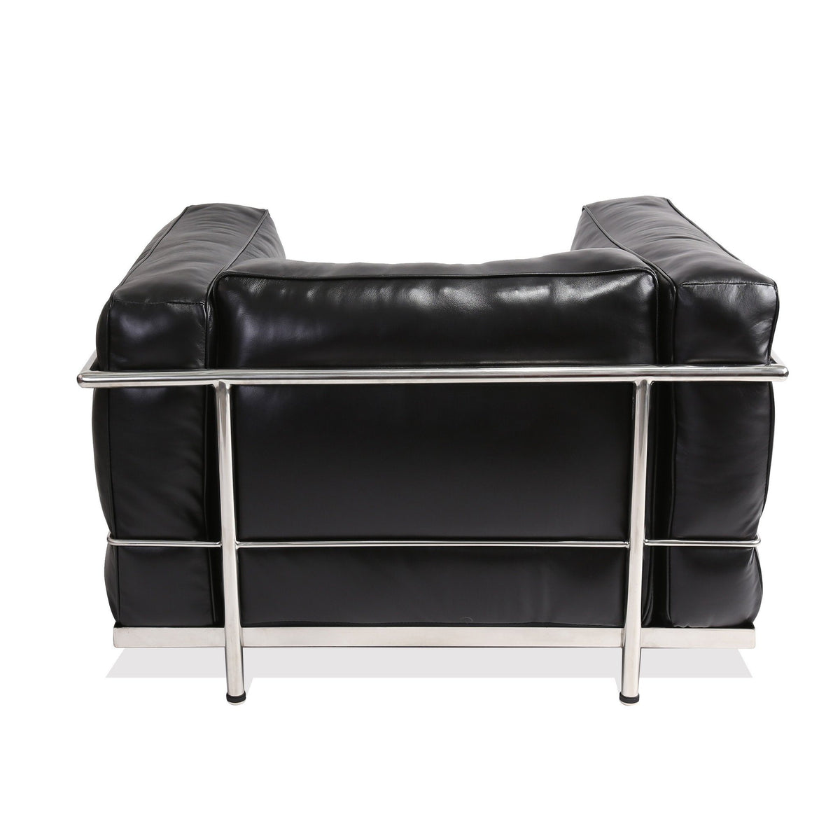 Le Corbusier Style Grand Comfort LC3 (Black Leather/Aluminium Frame) - Nathan Rhodes Design