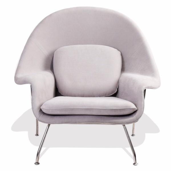 Womb Chair &amp; Ottoman Set (Dark Grey Fabric) - Nathan Rhodes Design