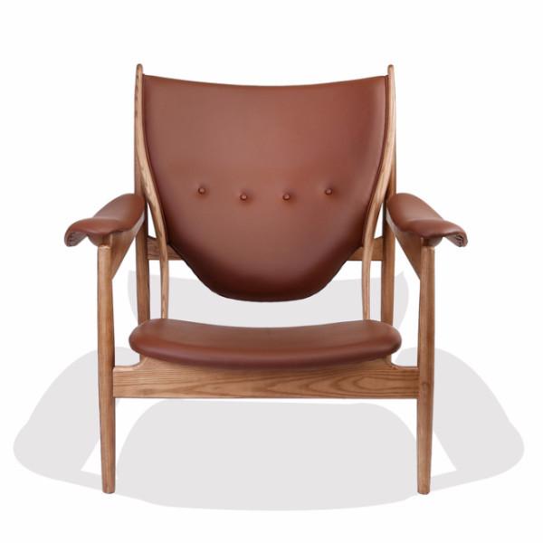 Finn Juhl Style Chieftains Chair - Ash/Brown Leather - Nathan Rhodes Design