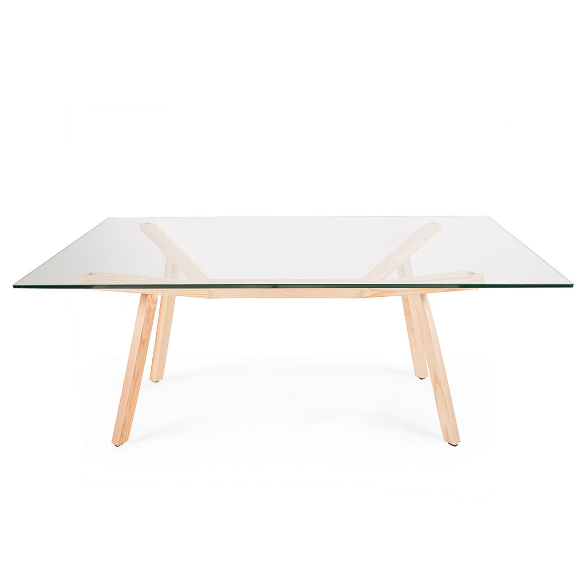 Sean Dix Style Forte Dining Table 180cm (Glass / Natural Ash Frame) - Nathan Rhodes Design
