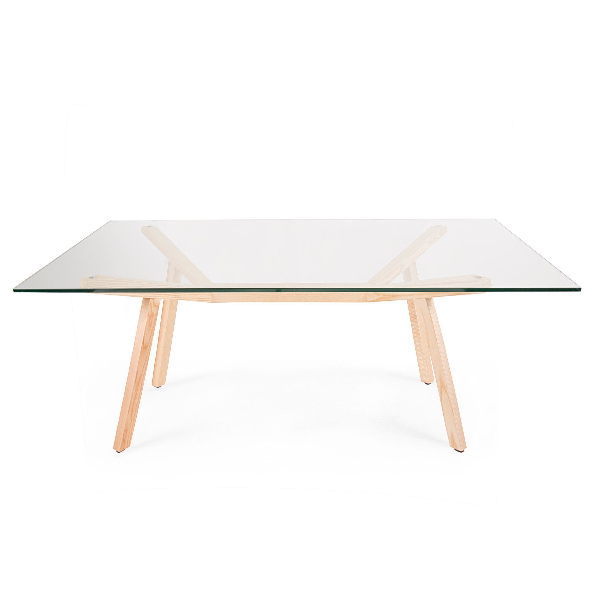 Sean Dix Style Forte Dining Table 140x85cm (Glass Top) - Nathan