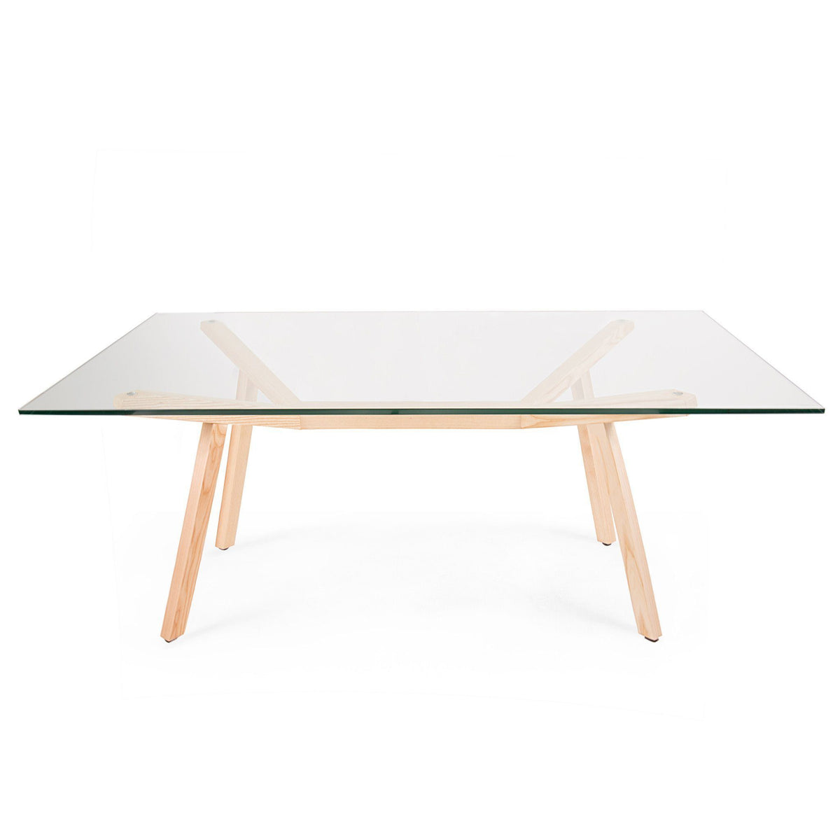 Sean Dix Style Forte Dining Table 180cm (Glass / Natural Ash Frame) - Nathan Rhodes Design