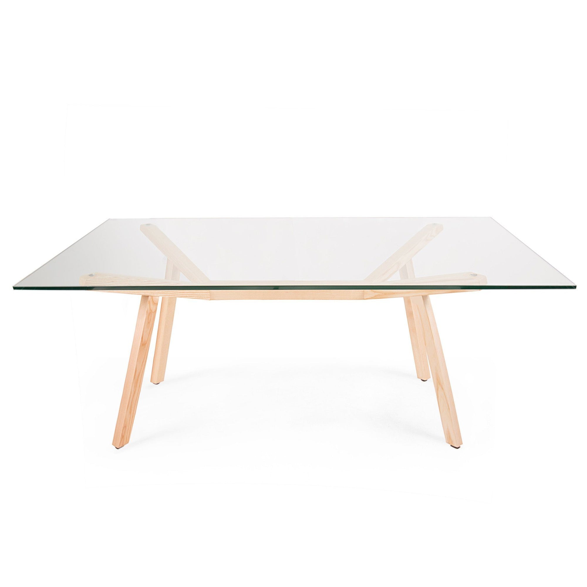 Sean Dix Style Forte Dining Table 180cm (Glass / Natural Ash Frame) - Nathan Rhodes Design