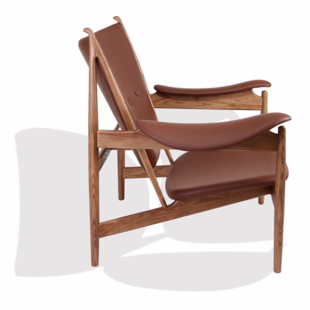 Finn Juhl Style Chieftains Chair - Ash/Brown Leather - Nathan Rhodes Design