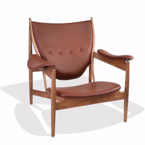 Finn Juhl Style Chieftains Chair - Ash/Brown Leather - Nathan Rhodes Design